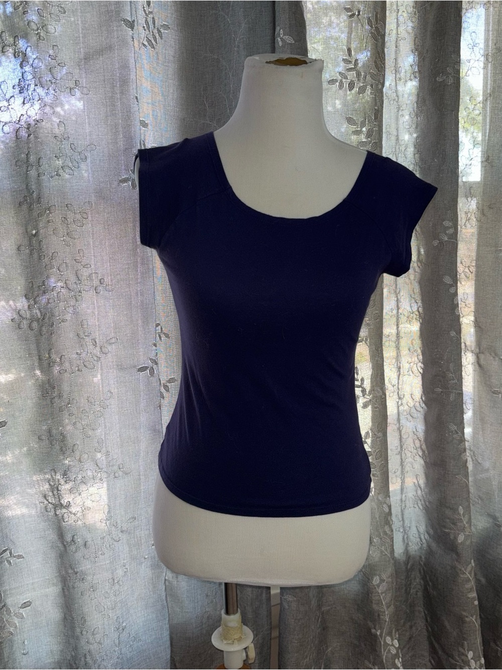 NWT SO Navy Scoop Neck Cap Sleeve Tee